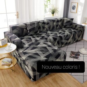Housse de canapé angle droit noir